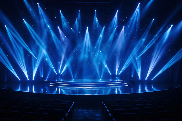 JPG 편집이미지 디자인 문화 예술 음악 백그라운드 조명 파란색 빛 콘서트 공연 공간 무대 분위기 공연장 편집실사 AI컴퓨터그래픽 AI콘텐츠 컬러 컨셉 문화예술 이벤트 극장 CG 파일형식