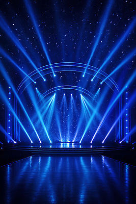 JPG 편집이미지 예술 음악 백그라운드 조명 이벤트 파란색 빛 콘서트 공연 공간 무대 광선 분위기 애드벌룬 준비 회전 쇼 스타 편집실사 AI컴퓨터그래픽 AI콘텐츠 컬러 컨셉 문화예술 CG 파일형식