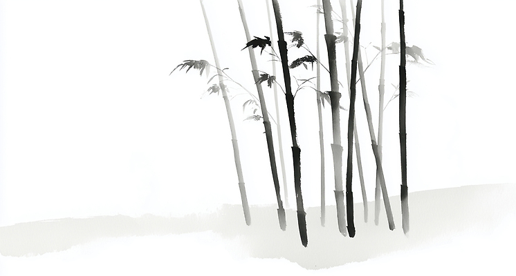 JPG 나무 식물 전통 잎 일러스트 자연 생명 아침 붓터치 바람 휴식 수묵화 풍경 평화 고요 숲속 숲 먹 대나무 명상 생태계 조용 대나무숲 대나무잎 뷰티풀 풍경화 국내일러스트 AI일러스트 AI콘텐츠 주간 자연요소 컨셉 서예 날씨 미술 그림 파일형식