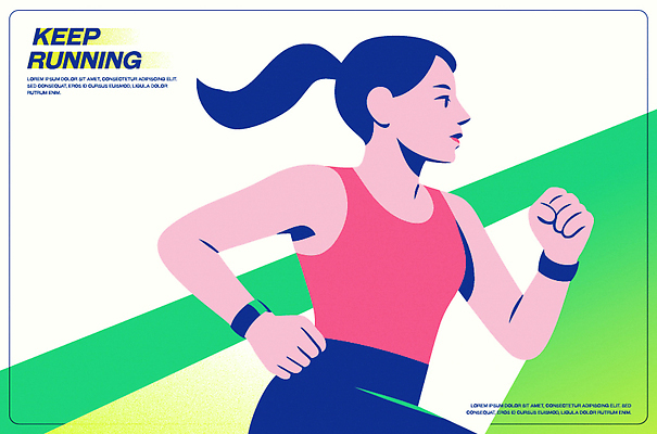 여자 스포츠 일러스트 모션 자연 근육 한국 건강 사람 운동복 달리기 운동 헬스 경쟁 활발 에너지 목표 집중 체육관 유산소운동 러닝 국내일러스트 AI파일 옷 아시아 컨셉 생태계 파일형식 벡터