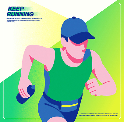 공원 남자 스포츠 일러스트 건강 사람 야외 일상 운동복 달리기 조깅 운동 헬스 힘 시간 물병 연습 유산소운동 러닝 지속성 국내일러스트 AI파일 옷 공공시설 모션 라이프 물통 파일형식 벡터