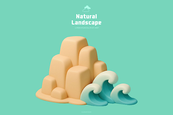 PSD 편집이미지 디자인 예술 파도 바다 컬러 자연 풍경 해변 모래언덕 부드러움 조형 자연주의 경관 편집3D 3D 감각 언덕 생태계 파일형식