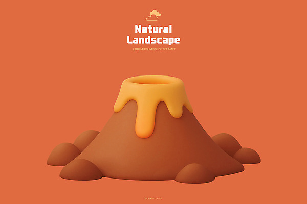 PSD 편집이미지 디자인 예술 컬러 백그라운드 따뜻함 형상 그래픽 모형 디지털 땅 그림 화산 부드러움 용암 편집3D 산 3D 감각 파일형식
