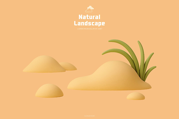 PSD 식물 편집이미지 디자인 여유 모래 컬러 백그라운드 자연 풍경 땅 언덕 그림 부드러움 조화 편집3D 감정 3D 감각 생태계 파일형식