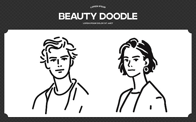 캐릭터 디자인 여자 패션 남자 감정 패턴 라인일러스트 일러스트 사람 청춘 뷰티 표현 낙서 그림 개성 드로잉 초상화 창의성 프로필 스타일 미니멀 국내일러스트 AI파일 컨셉 무늬 미술 파일형식 벡터