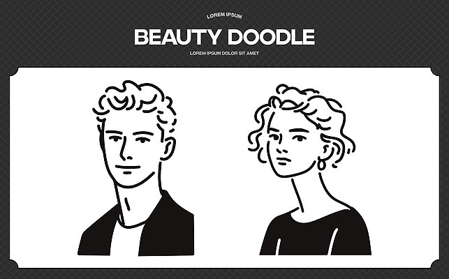 캐릭터 디자인 여자 남자 감정 예술 라인일러스트 일러스트 흑백 사람 뷰티 표현 낙서 스케치 모던 드로잉 초상화 단순화된 뷰티풀 창의력 프로필 스타일 국내일러스트 AI파일 촬영기법 미술 그림 파일형식 벡터