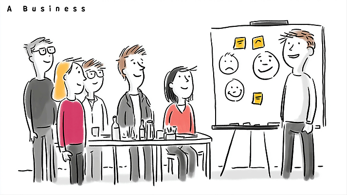 JPG 일러스트 비즈니스 협력 아이디어 사무실 판넬 직장인 발표 집중 직원 소통 문제해결 의사소통 참여 피드백 브레인스토밍 국내일러스트 AI일러스트 AI콘텐츠 직업 컨셉 파일형식