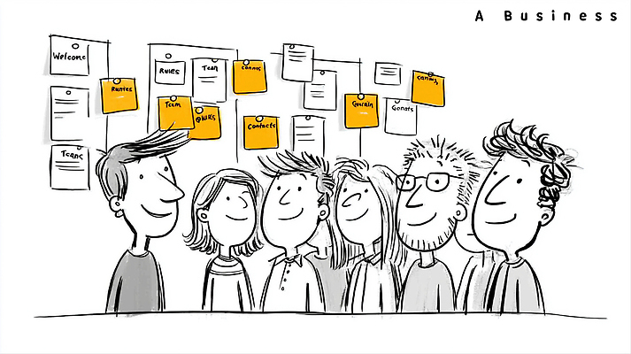 JPG 일러스트 회의 협력 아이디어 직장 대화 사무실 업무 직장인 목표 결과 동료 포스트잇 전략 소통 혁명 창의성 프로젝트 브레인스토밍 국내일러스트 AI일러스트 AI콘텐츠 직업 컨셉 회사 비즈니스 관계 말하기 메모지 작업 파일형식