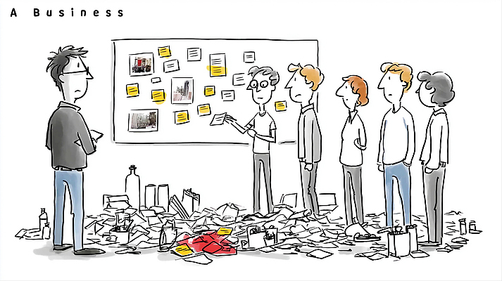 JPG 벽 스티커 일러스트 비즈니스 회의 협력 아이디어 관리 사무실 자료 메모지 직장인 토론 청소 잡동사니 문제해결 창의력 브레인스토밍 국내일러스트 AI일러스트 AI콘텐츠 직업 컨셉 사무용품 파일형식