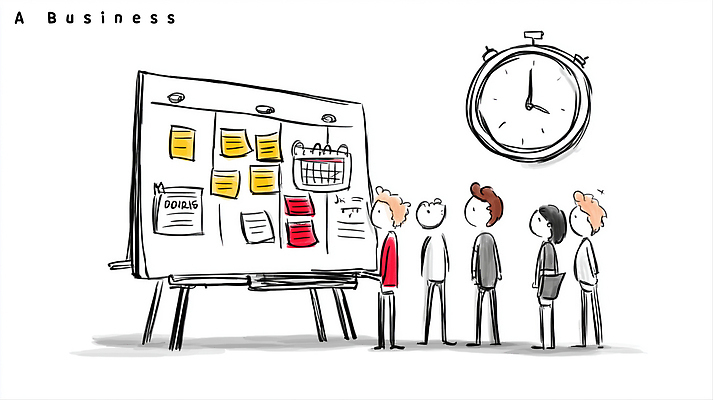 JPG 디자인 시계 일러스트 비즈니스 회의 협력 아이디어 대화 여러명 사무실 기록 메모지 시간 직장인 발표 계획 토론 의견 문제해결 창의성 브레인스토밍 국내일러스트 AI일러스트 AI콘텐츠 직업 다수 컨셉 말하기 사람 사무용품 파일형식