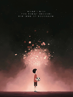 JPG 남자 종이 어린이 스포츠 조각 일러스트 축구공 상상 미래 축구선수 소년 빛 운동 우주 희망 꿈 도전 성장 마사지 목표 고민 격려 영감 창의성 국내일러스트 AI일러스트 AI콘텐츠 감정 컨셉 공 축구용품 모션 운동선수 건강 사람 축구 파일형식