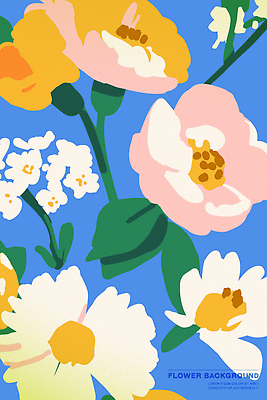 식물 디자인 꽃 예술 컬러 꽃다발 백그라운드 잎 패턴 일러스트 자연 생명 장식 봄 그림 화사함 조화 뷰티풀 색채 창의성 국내일러스트 AI파일 계절 컨셉 무늬 생태계 파일형식 벡터