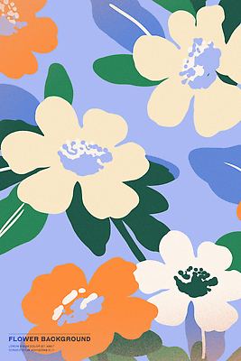 식물 디자인 꽃 화초 예술 컬러 백그라운드 패턴 일러스트 자연 장식 여름 유행 봄 그림 화사함 뷰티풀 색감 소프트 스타일 국내일러스트 AI파일 계절 컨셉 무늬 생태계 파일형식 벡터