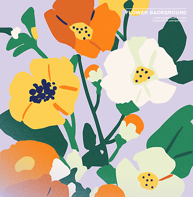 식물 디자인 꽃 컬러 백그라운드 잎 일러스트 자연 생명 밝음 장식 봄 표현 화려 그림 질감 화사함 감성 뷰티풀 국내일러스트 AI파일 계절 컨셉 생태계 파일형식 벡터