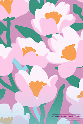 식물 디자인 꽃 분홍색 백그라운드 잎 꽃밭 일러스트 자연 생명 그래픽 장식 봄 공간 꽃집 그림 조화 뷰티풀 색감 국내일러스트 AI파일 계절 컬러 상점 생태계 파일형식 벡터