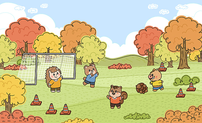 PSD 나무 동물 공원 어린이 컬러 일러스트 곰 모션 자연 풍경 친구 운동 귀여움 축구 가을 놀이터 즐거움 다람쥐 심플 국내일러스트 식물 계절 공공시설 감정 컨셉 포유류 관계 놀이 건강 사람 구기 설치류 생태계 파일형식