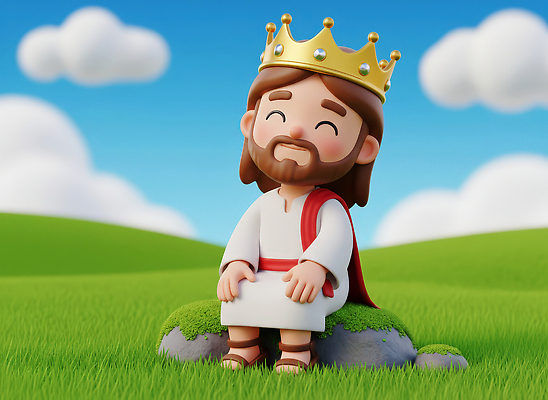 JPG 모델 편집이미지 캐릭터 디자인 행복 자연 왕관 웃음 잔디 예수 왕 부드러움 성격 편집3D AI컴퓨터그래픽 AI콘텐츠 식물 감정 표정 3D 신_종교 감각 생태계 파일형식