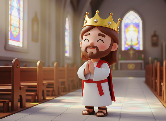 JPG 편집이미지 캐릭터 종교 왕관 미소 내부 성당 교회 평화 기도 예수 예배 힐링 스테인드글라스 뷰티풀 환상 편집3D AI컴퓨터그래픽 AI콘텐츠 컨셉 종교건축 유리 표정 건물 3D 신_종교 파일형식