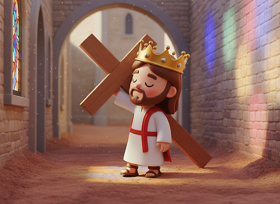 JPG 편집이미지 캐릭터 종교 예술 상징 십자가 왕관 거리 성경 예수 중세 축복 그림 스테인드글라스 편집3D AI컴퓨터그래픽 AI콘텐츠 컨셉 종교용품 유리 3D 신_종교 역사 파일형식