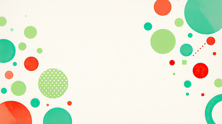 JPG 디자인 컬러 백그라운드 패턴 일러스트 그래픽 장식 빨간색 초록색 공간 점 원형 크기 균형 모던 조화 비율 미니멀 국내일러스트 AI일러스트 AI콘텐츠 도형 무늬 파일형식