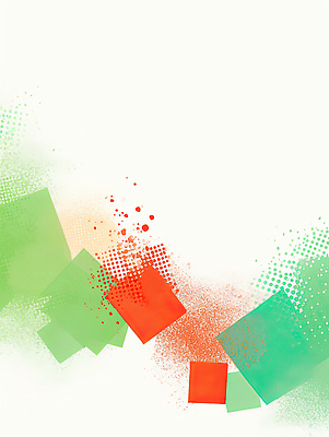 JPG 디자인 예술 컬러 백그라운드 패턴 일러스트 추상 그래픽 초록색 인테리어 주황색 매력적 화려 그림 정사각형 그라데이션 조화 색채 국내일러스트 AI일러스트 AI콘텐츠 도형 컨셉 무늬 파일형식