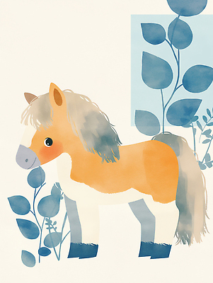 JPG 식물 동물 캐릭터 디자인 어린이 예술 컬러 백그라운드 일러스트 자연 수채화 초원 귀여움 말_게임 원형 그림 조랑말 밝은색 창의력 아기자기 국내일러스트 AI일러스트 AI콘텐츠 도형 컨셉 사람 말_동물 생태계 파일형식