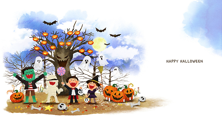 식물 감정 컨셉 채소 디저트 이벤트 파일형식 할로윈 파티 축제 변신 좀비 마녀 유령 호박 사탕 장식 나무 포토 즐거움 놀이 백그라운드 풍경 기념일 함께함 국내일러스트 PSD 일러스트