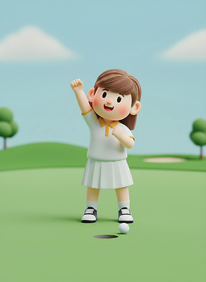 JPG 나무 모델 편집이미지 손 어린이 스포츠 유니폼 골프 공 모션 골프장 자연 놀이 필드 소녀 운동 기쁨 축하 우승 즐거움 편집3D AI컴퓨터그래픽 AI콘텐츠 식물 옷 여자 감정 컨셉 스포츠시설 건강 사람 신체부위 3D 구기 최고 생태계 파일형식