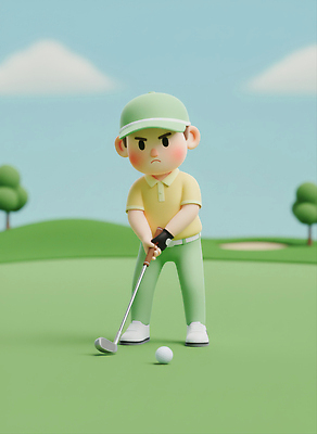 JPG 나무 편집이미지 캐릭터 남자 어린이 스포츠 골프 공 필드 하늘 표정 경기 잔디 캐주얼 초록색 집중 연습 클럽 샷 편집3D AI컴퓨터그래픽 AI콘텐츠 식물 옷 컬러 컨셉 자세 사람 3D 구기 파일형식