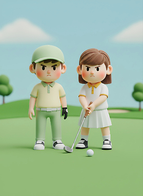 JPG 편집이미지 캐릭터 어린이 스포츠 골프 놀이 협력 골프공 표정 초원 야외 초록색 여름 운동 정원 경쟁 골프채 게임 집중 편집3D AI컴퓨터그래픽 AI콘텐츠 계절 컬러 컨셉 공 골프용품 건강 사람 3D 구기 파일형식