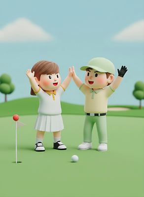 JPG 편집이미지 행복 어린이 스포츠 골프 놀이 레저 골프공 아웃도어 잔디 친구 운동 활발 기쁨 축하 우승 공놀이 편집3D AI컴퓨터그래픽 AI콘텐츠 식물 감정 컨셉 공 관계 골프용품 건강 사람 3D 구기 최고 파일형식