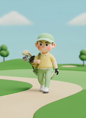 JPG 나무 편집이미지 캐릭터 길 스포츠 포즈 골프 모션 골프장 자연 풍경 야외 파란색 친구 운동 걷기 언덕 즐거움 클럽 숏폼 편집3D AI컴퓨터그래픽 AI콘텐츠 식물 감정 컬러 스포츠시설 관계 건강 3D 구기 생태계 신조어 파일형식