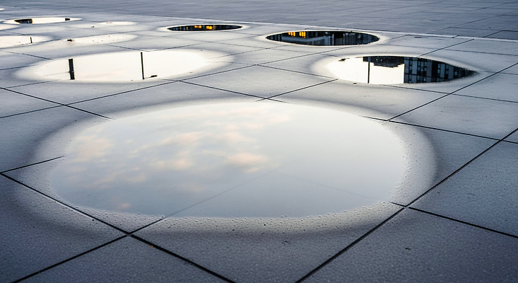 JPG 편집이미지 자연 하늘 날씨 수채화 바닥 풍경 건물 빛 반사 도시 광장 웅덩이 평평한 편집실사 AI포토 AI콘텐츠 건축물 컨셉 CG 생태계 파일형식