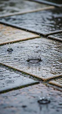 JPG 편집이미지 공원 자연 일상 환경 소리 고요 조약돌 물방울 빗물 느림 뷰티풀 편집실사 AI포토 AI콘텐츠 공공시설 라이프 돌_바위 비_날씨 CG 생태계 파일형식