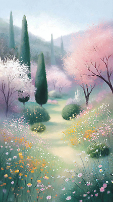 JPG 나무 식물 꽃 감정 예술 컬러 일러스트 자연 사람 풍경 잔디 소풍 평화 정원 봄 산책 부드러움 조화 뷰티풀 풍경화 국내일러스트 AI일러스트 AI콘텐츠 계절 컨셉 휴식 야외활동 감각 그림 생태계 파일형식