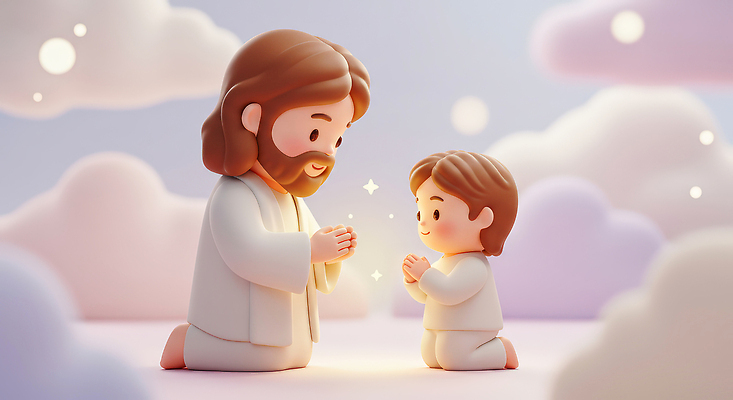 JPG 편집이미지 종교 어린이 포옹 사랑 평화 믿음 희망 만남 기도 예수 축복 소통 편집3D AI컴퓨터그래픽 AI콘텐츠 감정 컨셉 안기 사람 3D 신_종교 파일형식