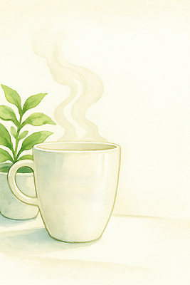 JPG 식물 커피 음료 일러스트 자연 휴식 일상 컵 인테리어 김 편안함 녹차 조화 오후 홈카페 국내일러스트 AI일러스트 AI콘텐츠 식기 디자인 컨셉 라이프 차_음료 카페 감각 해조류 생태계 파일형식