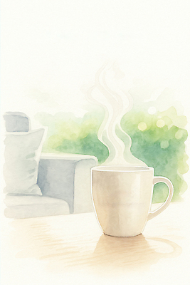 JPG 식물 여유 커피 음료 일러스트 창문 탁자 아침 휴식 따뜻함 일상 소파 카페 수증기 편안함 향기 천천히 맛있는 차분 국내일러스트 AI일러스트 AI콘텐츠 주간 감정 가구 컨셉 의자 모션 라이프 상점 감각 냄새 파일형식