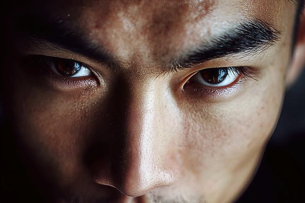 JPG 편집이미지 시선 남자 감정 사람 근접촬영 촬영 매력적 표현 집중 초상화 강렬 의료성형뷰티 편집실사 AI인물포토 AI콘텐츠 뷰포인트 컨셉 CG 그림 파일형식 AI포토