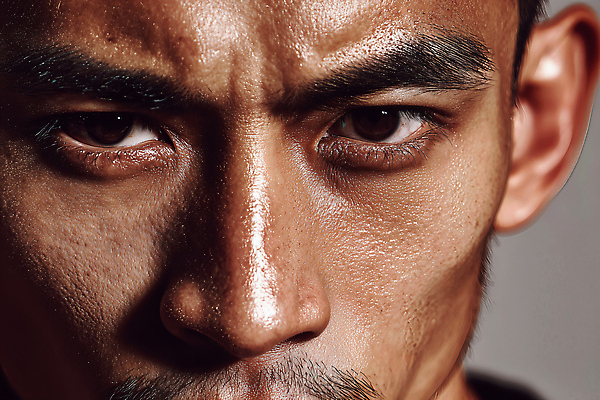 JPG 편집이미지 남자 감정 얼굴 예술 조명 표정 근접촬영 촬영 찡그림 피부 직선 강렬 의료성형뷰티 편집실사 AI인물포토 AI콘텐츠 선 뷰포인트 사람 신체부위 CG 파일형식 AI포토