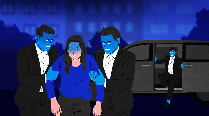 감정 컨셉 하늘 사람 범죄 야간 사건 파일형식 남자 여자 주차 긴장 도시 거리 도움 이야기 두명 안내 표정 야외 밤하늘 일러스트 국내일러스트 PSD 실종 납치