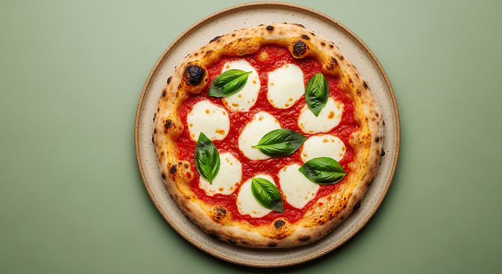 JPG 편집이미지 접시 음식 재료 피자 요리 초록색 레스토랑 식사 이탈리아 맛 바질 모짜렐라치즈 간편조리식품 편집실사 AI포토 AI콘텐츠 식기 유럽 컬러 컨셉 치즈 패스트푸드 서양음식 식당 CG 파일형식