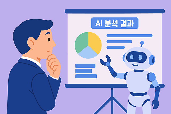 교육 남자 일러스트 비즈니스 회의 직장 기술 그래픽 컴퓨터 자료 정보 발표 결과 로봇 분석 혁명 서류판 AI_인공지능 국내일러스트 AI파일 컨셉 회사 사람 전자제품 사무용품 파일형식 벡터