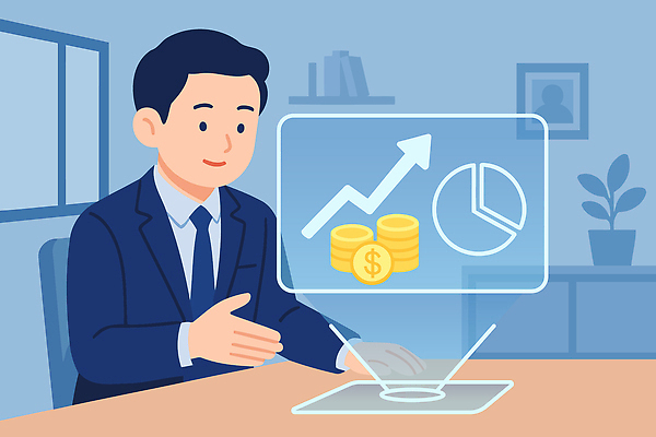 남자 일러스트 비즈니스 회의 그래프 직장 기술 경제 컴퓨터 사무실 스크린 자료 성장 업무 결과 분석 이미지 통화 전략 마케팅 재정 국내일러스트 AI파일 컨셉 회사 모션 사람 전자제품 작업 파일형식 벡터