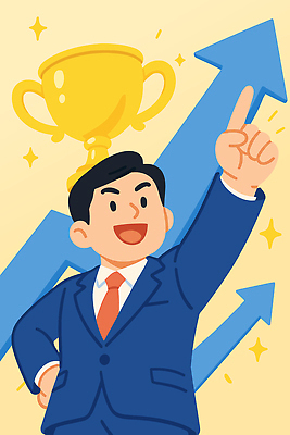 남자 상징 일러스트 비즈니스 성공 정장 친구 경쟁 기쁨 성장 우승 자신감 목표 트로피 프레젠테이션 긍정 노력 전략 승진 국내일러스트 AI파일 옷 감정 컨셉 관계 사람 최고 상_우승 파일형식 벡터