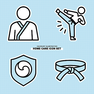 아이콘 디자인 건강 그래픽 운동 헬스 십이지신 킥 연습 체육관 배지 2D아이콘 AI파일 모션 파일형식 벡터