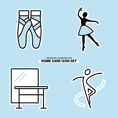 아이콘 디자인 예술 신발 운동 공연 거울 댄서 춤 발레 연습 발레리나 창의성 스타일 2D아이콘 AI파일 직업 문화예술 건강 이벤트 파일형식 벡터