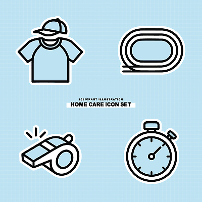 아이콘 디자인 컬러 셔츠 장신구 그래픽 운동 호루라기 심플 트랙 타이머 홈케어 2D아이콘 AI파일 상의 건강 관리 파일형식 벡터