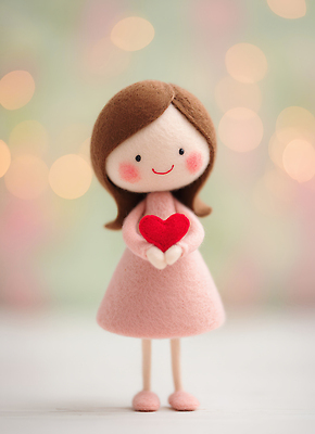 JPG 편집이미지 손 행복 예술 인형 분홍색 3D캐릭터 사랑 장식 귀여움 기쁨 마음 그림 수공예 소프트 아기자기 편집3D 양모펠트 AI컴퓨터그래픽 AI콘텐츠 캐릭터 감정 컬러 컨셉 신체부위 3D 공예 양모 펠트 파일형식