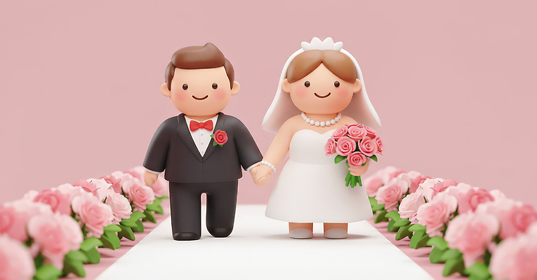 JPG 편집이미지 커플 행복 분홍색 웨딩드레스 신랑 결혼 결혼식 3D캐릭터 사랑 턱시도 장식 장미 오브젝트 통로 편집3D AI컴퓨터그래픽 AI콘텐츠 캐릭터 드레스 꽃 감정 컬러 관계 정장 이벤트 3D 파일형식